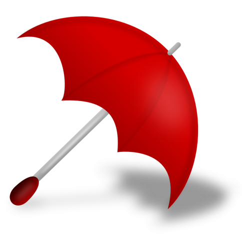 Imagem vetorial de guarda-chuva vermelho com sombra