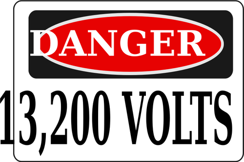خطر 13200 فولت علامة على صورة المتجه