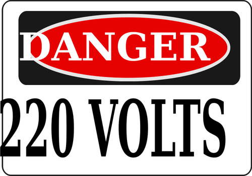 Peligro 220 voltios signo vector de la imagen