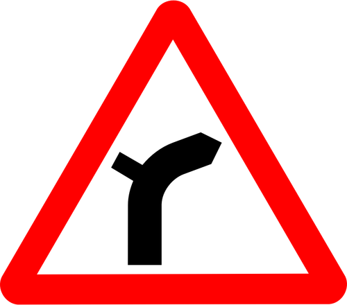 Mineur côté route jonction sign vector illustration
