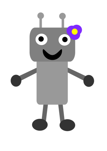 Vector image of robot with TV screen