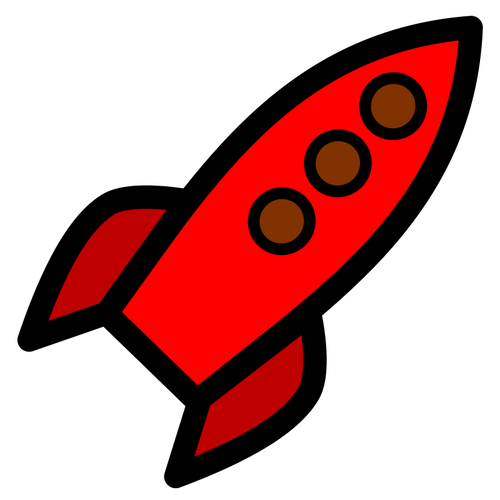 Rote Rakete Zeichnungsbild
