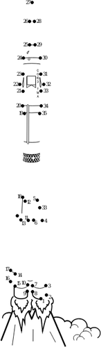 ISS のロケット発射装置接続ドット ベクトル描画