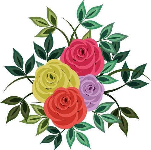 Kleurrijke rozen takje