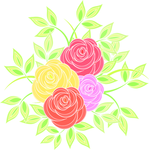 Colored roses bouquet