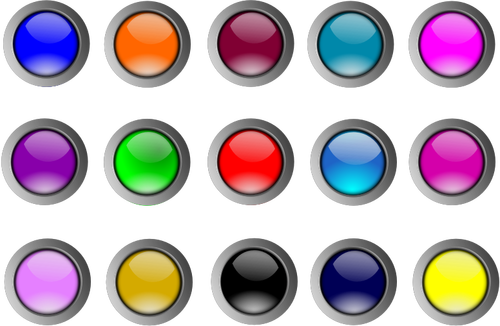 5 x 3 глянцевые кнопки Векторный рисунок