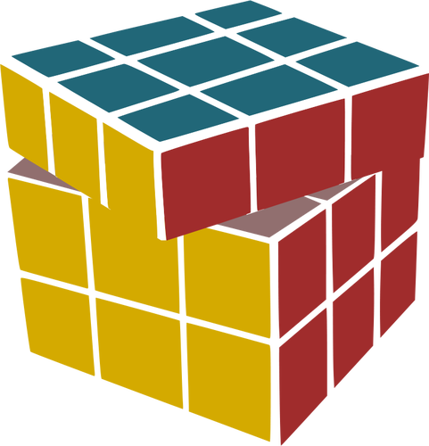 Grafika wektorowa zemsty Rubika z boku przechylonej