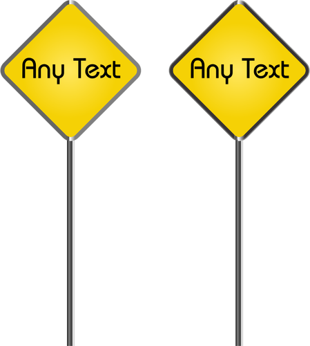 Grafika wektorowa z dwóch pustych roadsigns żółty