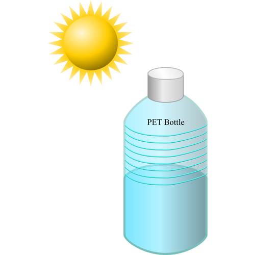 太陽のベクトル図のペットボトル