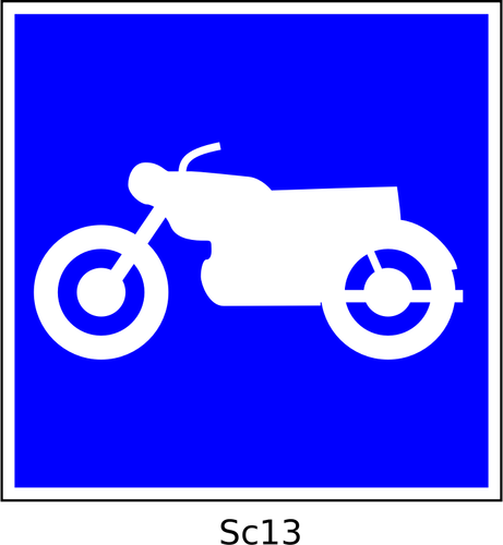 正方形の青いバイク記号のベクター画像