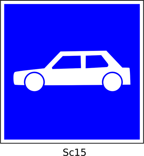 Векторная иллюстрация автомобили квадратный синий знак