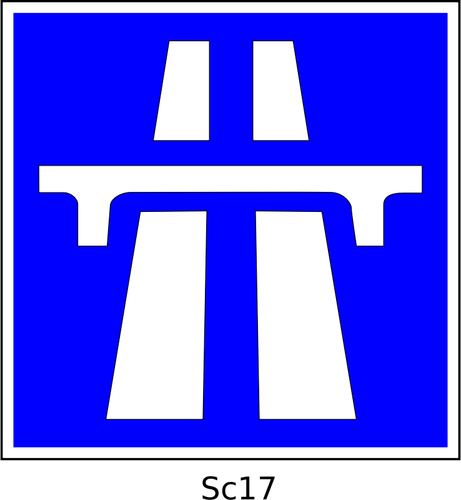 高速道路で道路標識の開始のベクトル描画