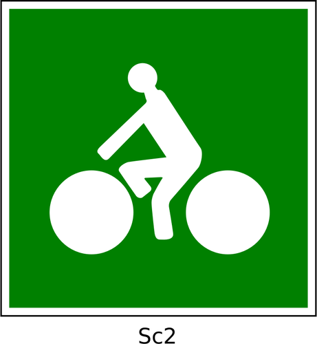 ناقلات قصاصة فنية من مسار دراجة مربع علامة خضراء