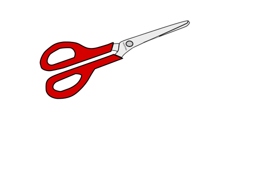 Disegno di vettore di forbici manico rosso
