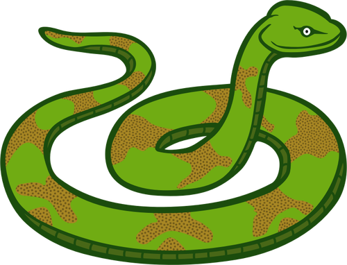 Grün und braun Farbe Schlange Linie Kunst-Vektor-illustration