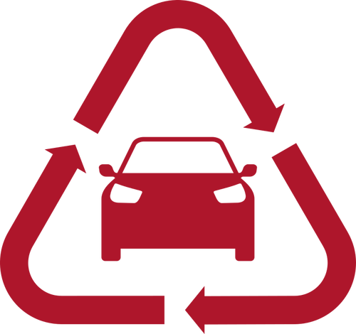 Rød bil-ikonet