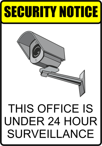 24hr surveillance security warning label vector illustration