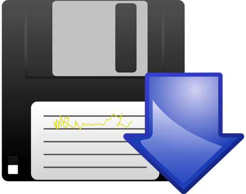 Floppy disk download vector icon