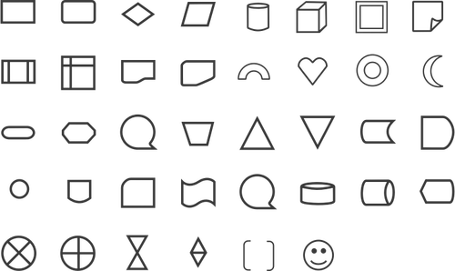 Conjunto de formas e ícones