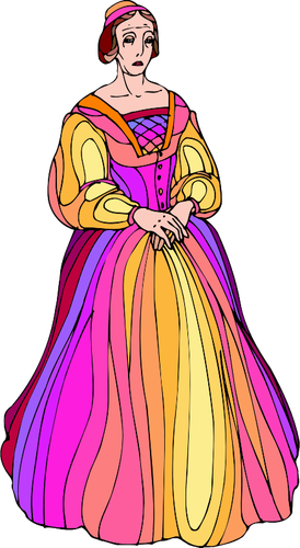 Colorful medieval woman