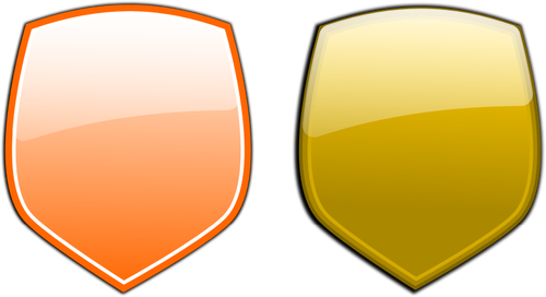Scudi gialli e arancioni vector ClipArt