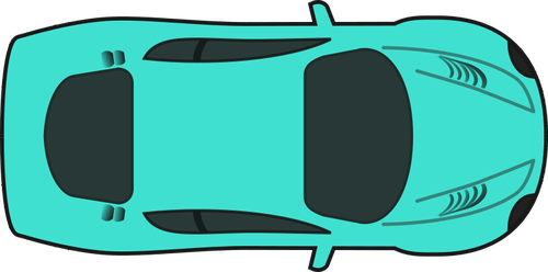 Turquoise racing car vector drawing