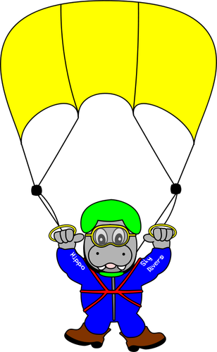 Skydiver hippo vector image