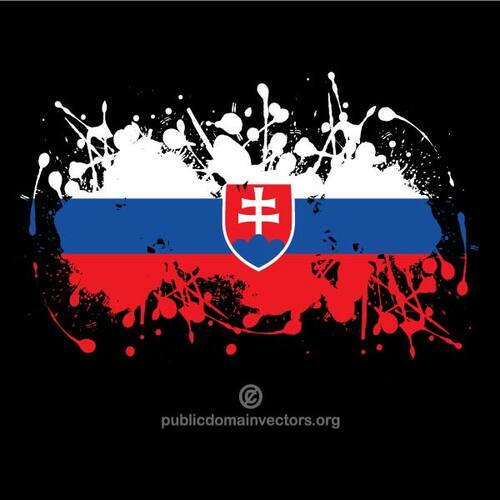 Bandera de Eslovaquia pintada sobre fondo negro