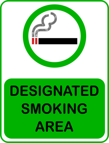 흡연 구역 표시를 지정 하는 녹색의 벡터 그래픽