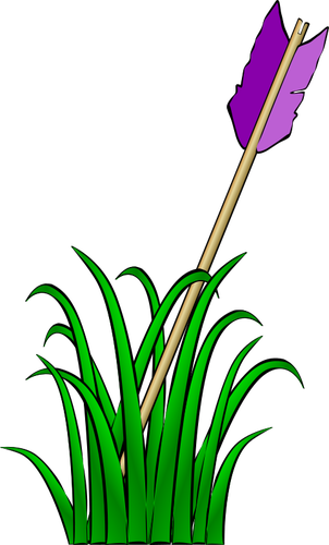 Pfeil in die Gras-Vektor-illustration