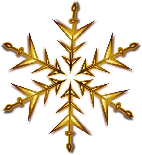 Vector illustration of golden snowflake