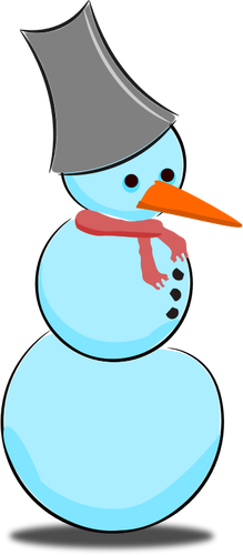 Vector Illustrasjon av tegneserie snowman med skygge