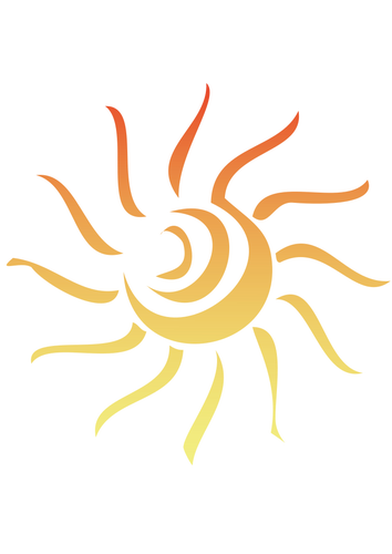 Vektor illustration av virvlande dagtid sol