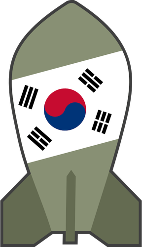 Vector tekening van hypothetische Zuid-Koreaanse nucleaire bom