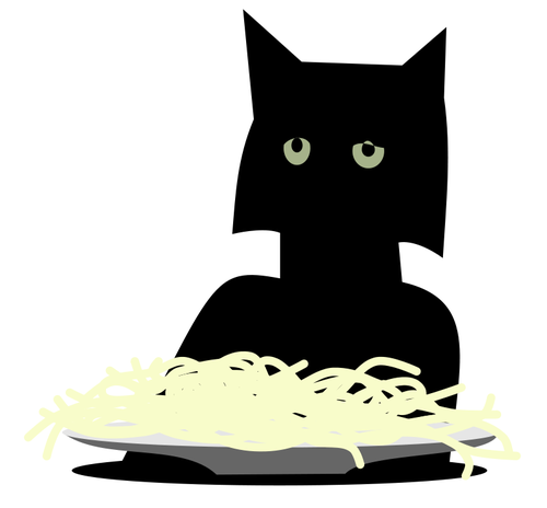 Spaghetti kat vector afbeelding