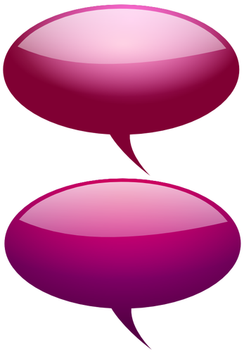 Discours de rose et violet bulles vector clipart