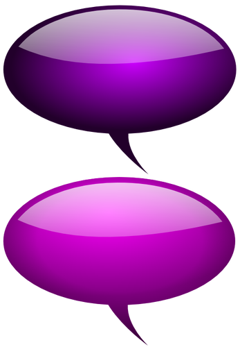 Purple speech bubbles with reflections vector drawing