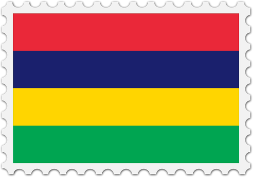 Mauritius flagga stämpel