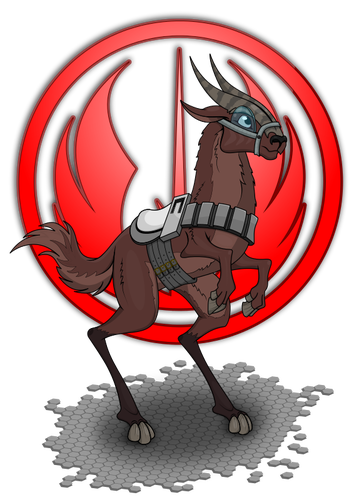 Vector image of horse standing up