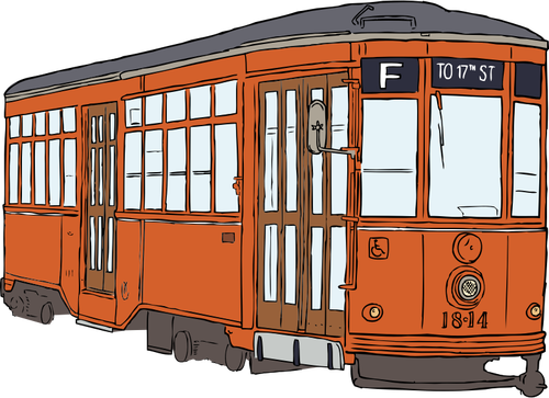 Milan tramvay vektör çizim