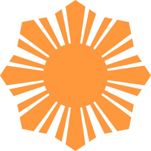 Phillippine bandiera illustrazione vettoriale di sagoma arancione simbolo del sole