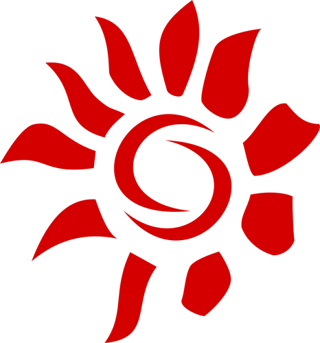 Vektorgrafikk kunstneriske solen-ikonet