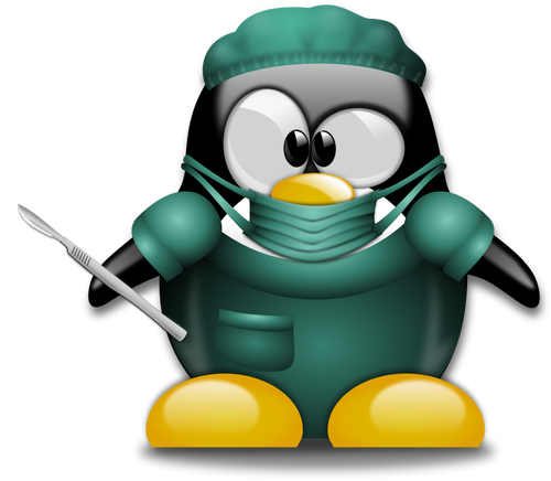 Image vectorielle de pingouin chirurgien