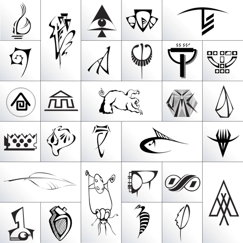Selección de indio símbolos dibujo vectorial
