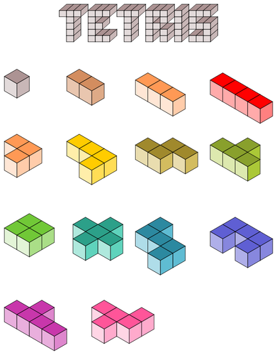 Blocos de Tetris 3D vector a ilustração