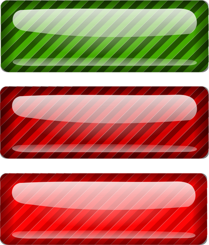 Drie ontdaan rode en groene rechthoeken vector tekening