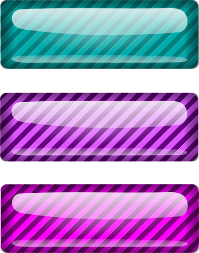 Three stripped blue and purple rectangles vector drawing