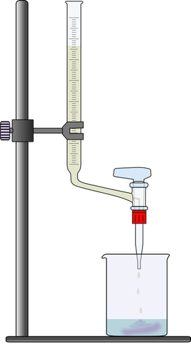Vektor gambar titrasi dalam percobaan laboratorium