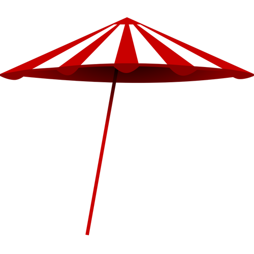 红色和白色的沙滩伞矢量图
