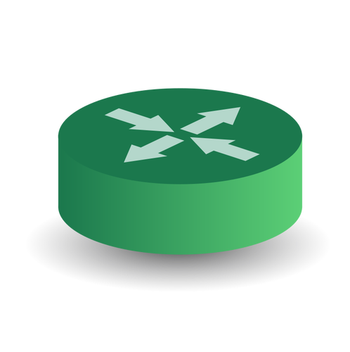 Ikona wektor wykres zielony routera, rysunek